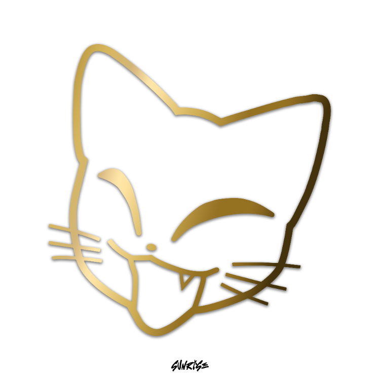 Kedi Sticker (Beyaz/Siyah)