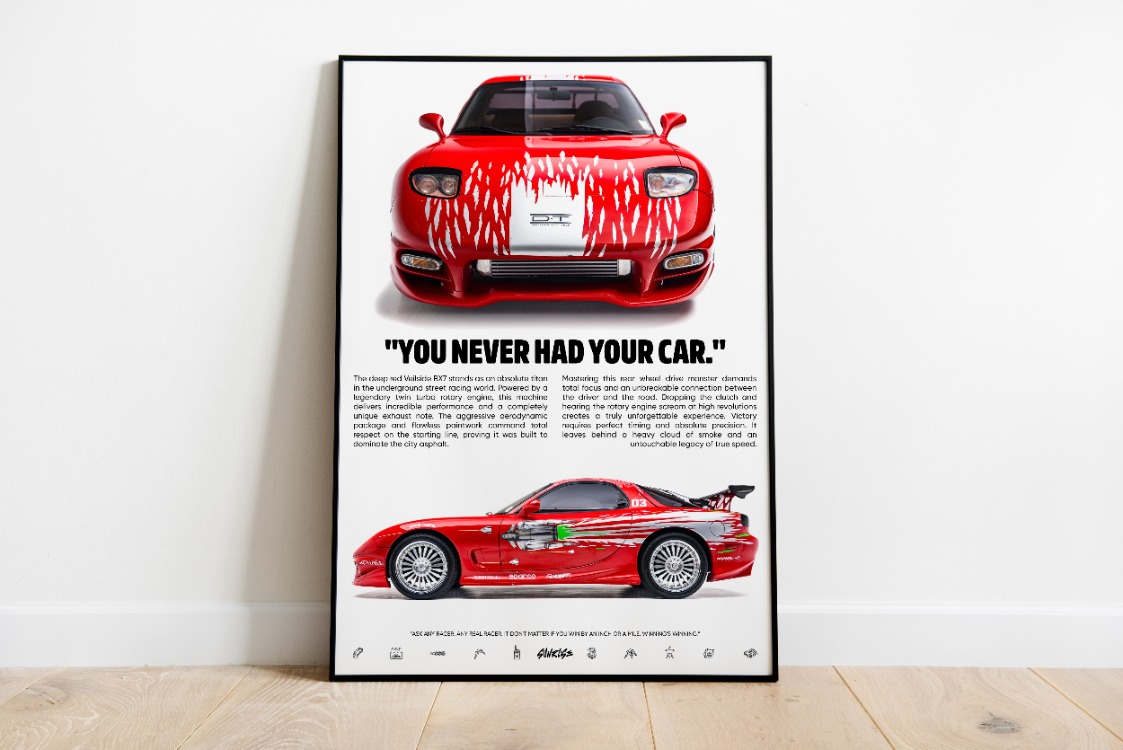 F&F Mazda RX7 Poster