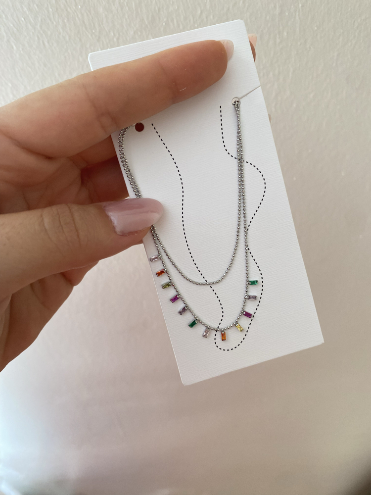 Renkli Taşlı Silver Halhal