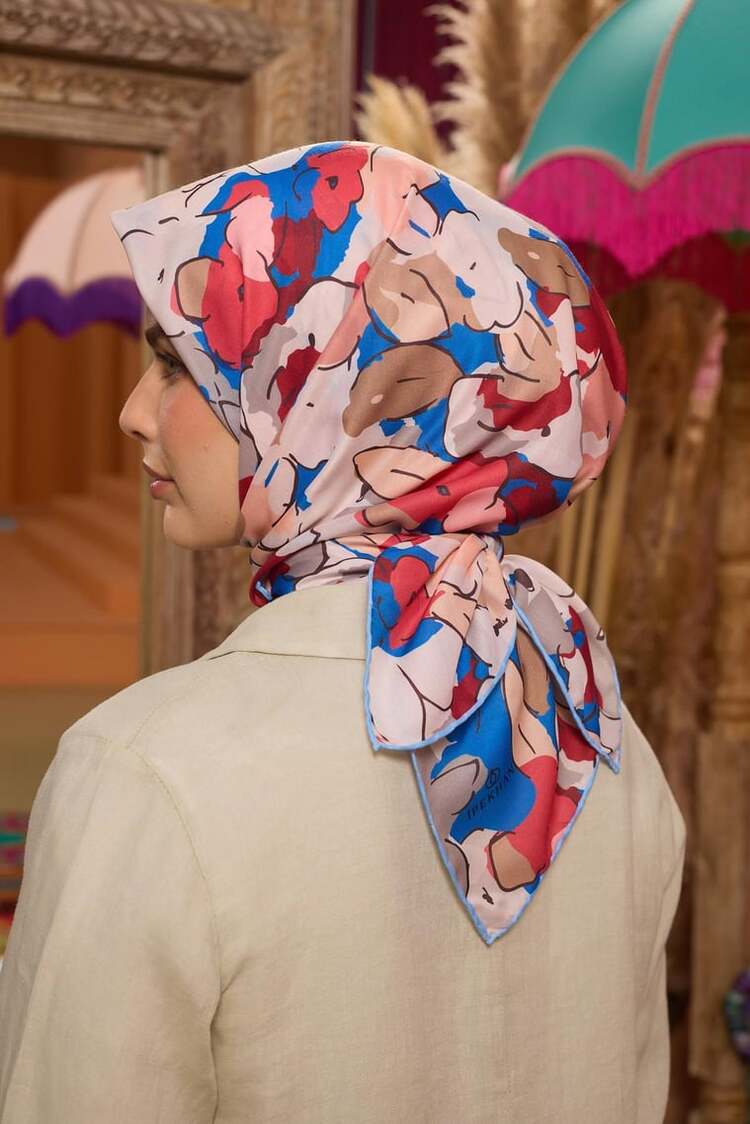 İpekhan Marrakech Koleksiyon Soft Eşarp 1209 - Borda Mavi 13