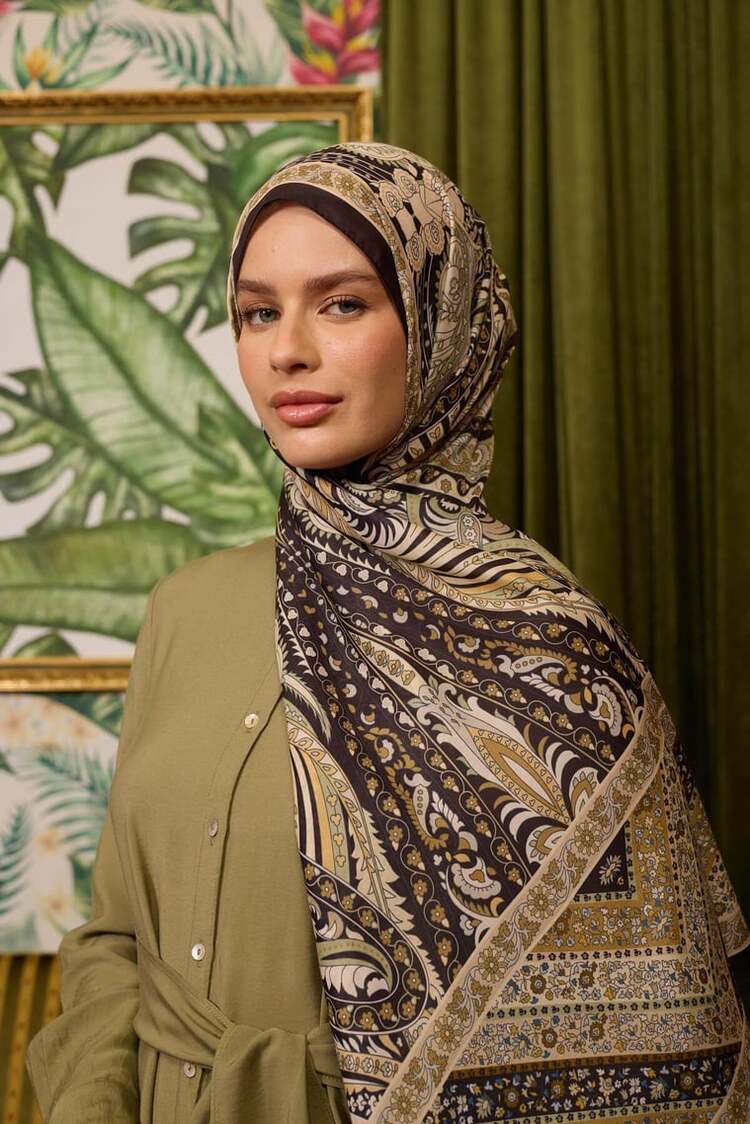 İpekhan Marrakech Koleksiyon Soft Şal 3047 - Siyah Kahve 06
