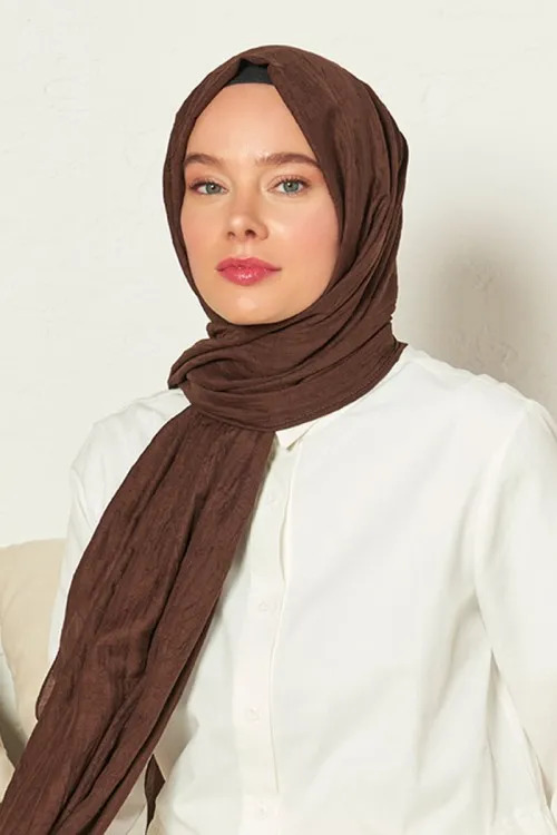 Madame Polo - Bambu Kraş Şal - Acı Kahve