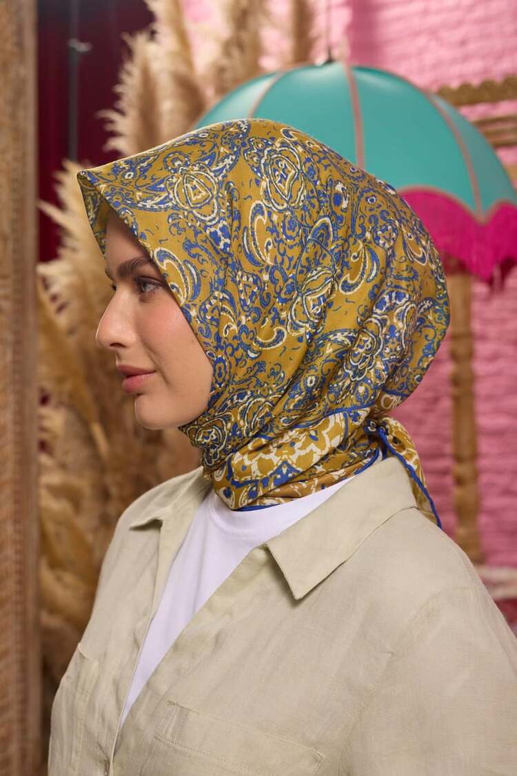 İpekhan Marrakech Koleksiyon Soft Eşarp 1210 - Yağ yeşili 02
