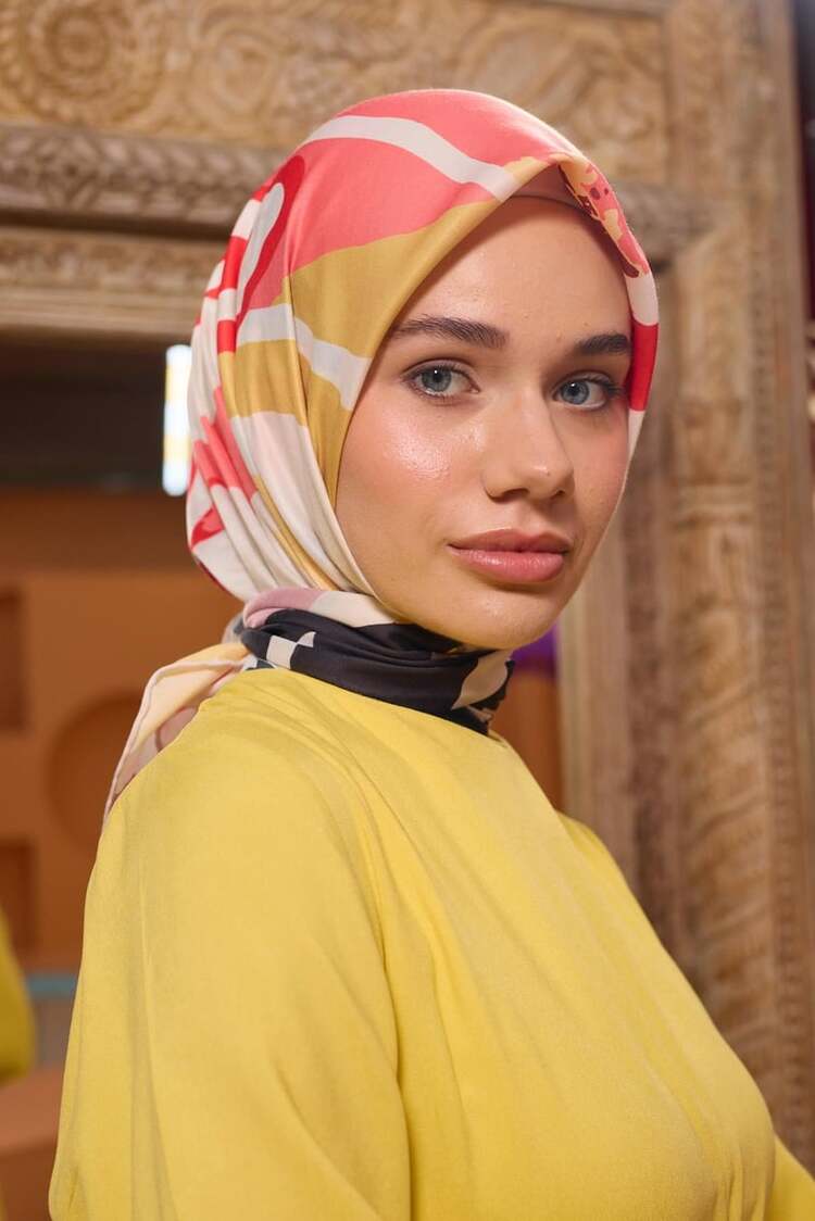 İpekhan Marrakech Koleksiyon Soft Eşarp 1211 - 13 Ekru/siyah