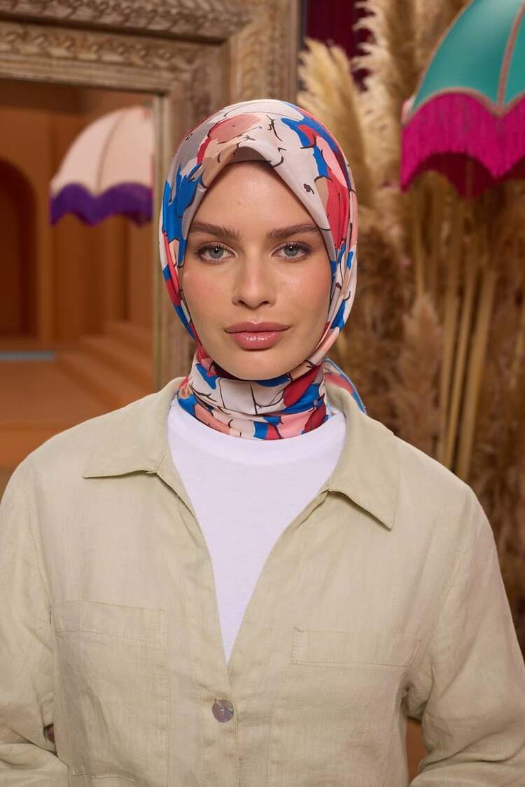 İpekhan Marrakech Koleksiyon Soft Eşarp 1209 - Borda Mavi 13