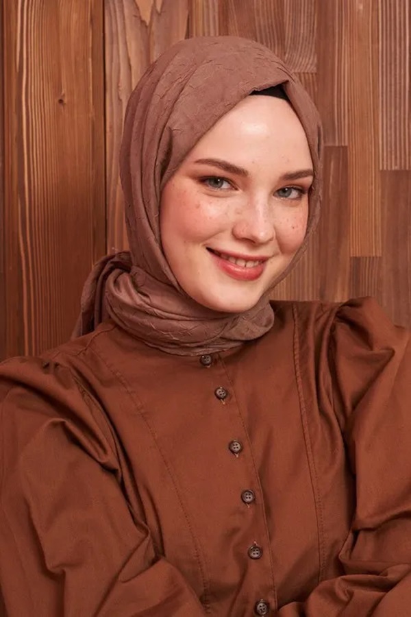 Madame Polo - Bambu Kraş Şal - Brownie