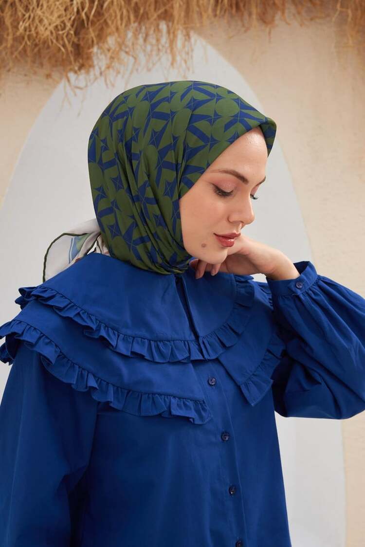 İpekhan Eva Desen Eşarp 1132 - Haki 08