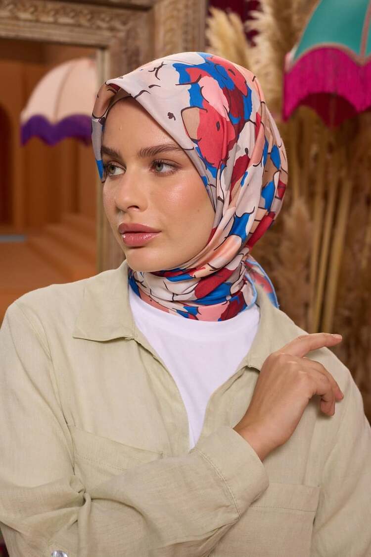 İpekhan Marrakech Koleksiyon Soft Eşarp 1209 - Borda Mavi 13