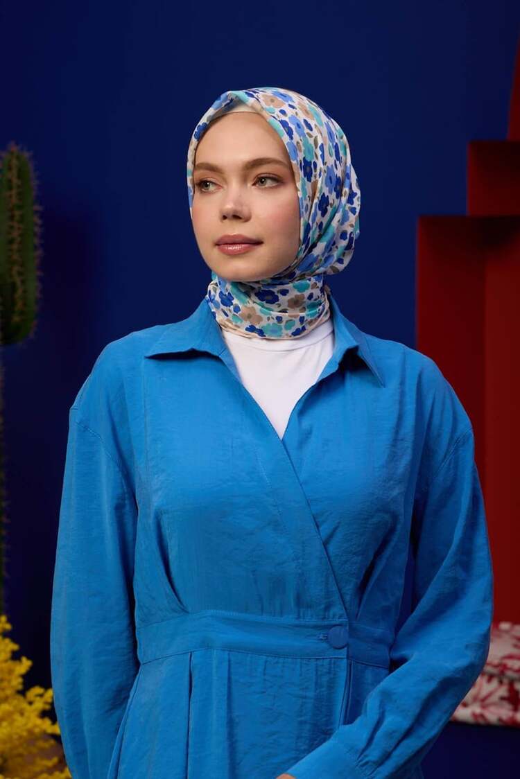 İpekhan Marrakech Koleksiyon Soft Eşarp 1192 - 02 Mor/su Yeşili