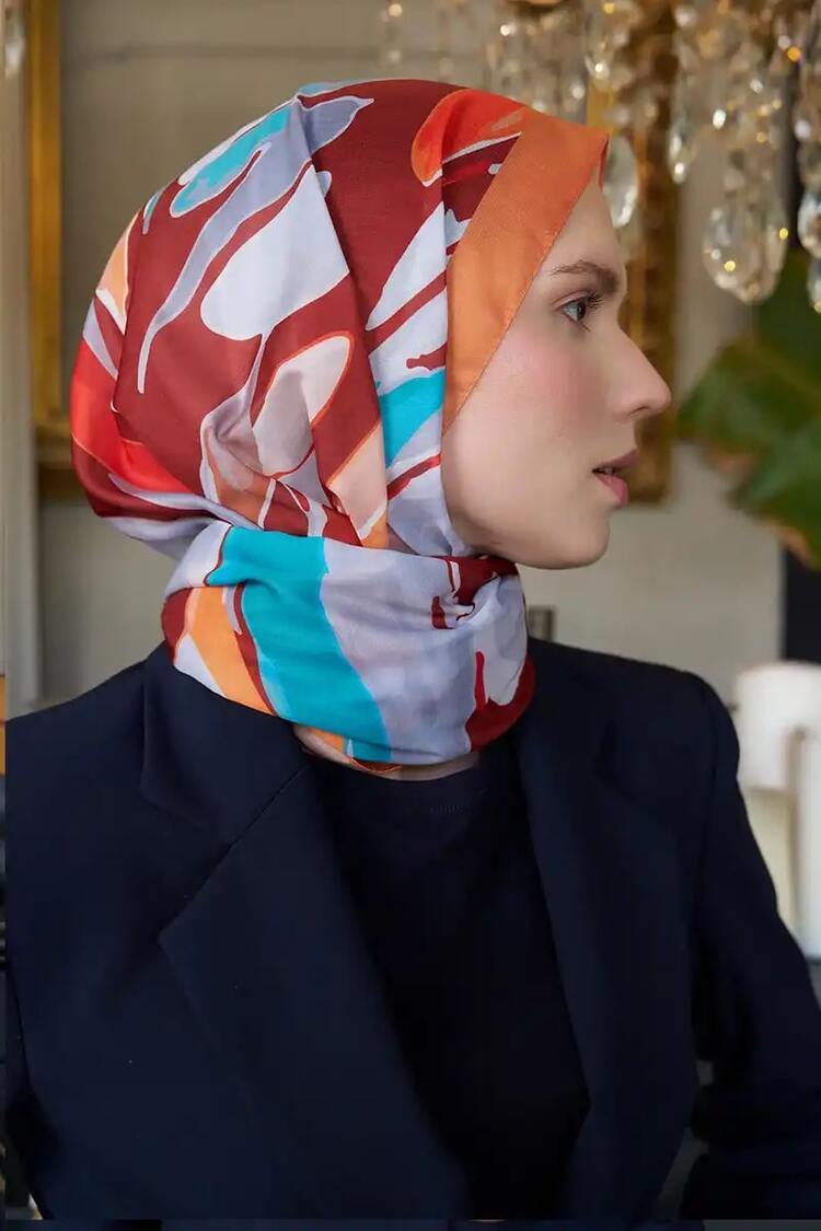 Madame Polo - Seremoni Koleksiyonu Pure Desen Şal - Şeftali