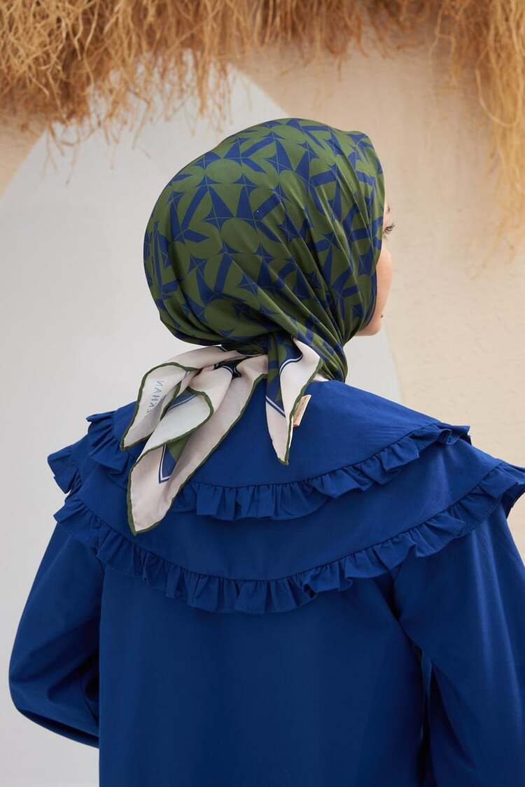 İpekhan Eva Desen Eşarp 1132 - Haki 08