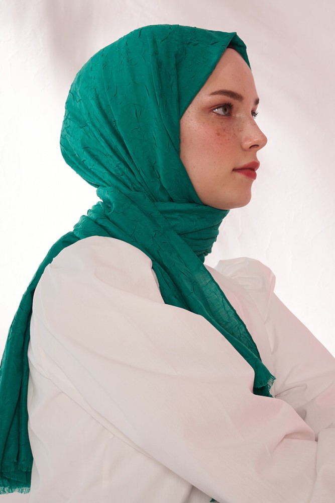 Madame Polo - Bambu Kraş Şal - Bennetton Yeşili