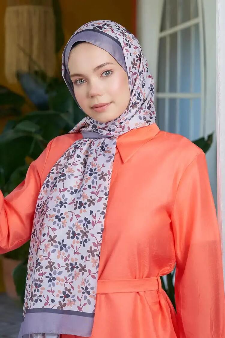 Madame Polo - Seremoni Koleksiyonu Sara Desen Şal - Gri