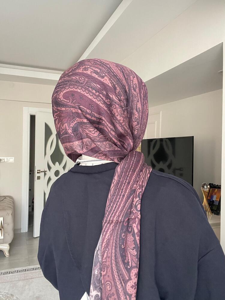 Luvensara Desenli Ipek Şal Pd1 - Lacivert