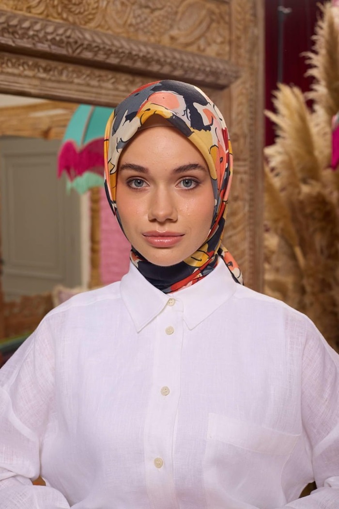 İpekhan Marrakech Koleksiyon Soft Eşarp 1209 - Gri Sarı 08