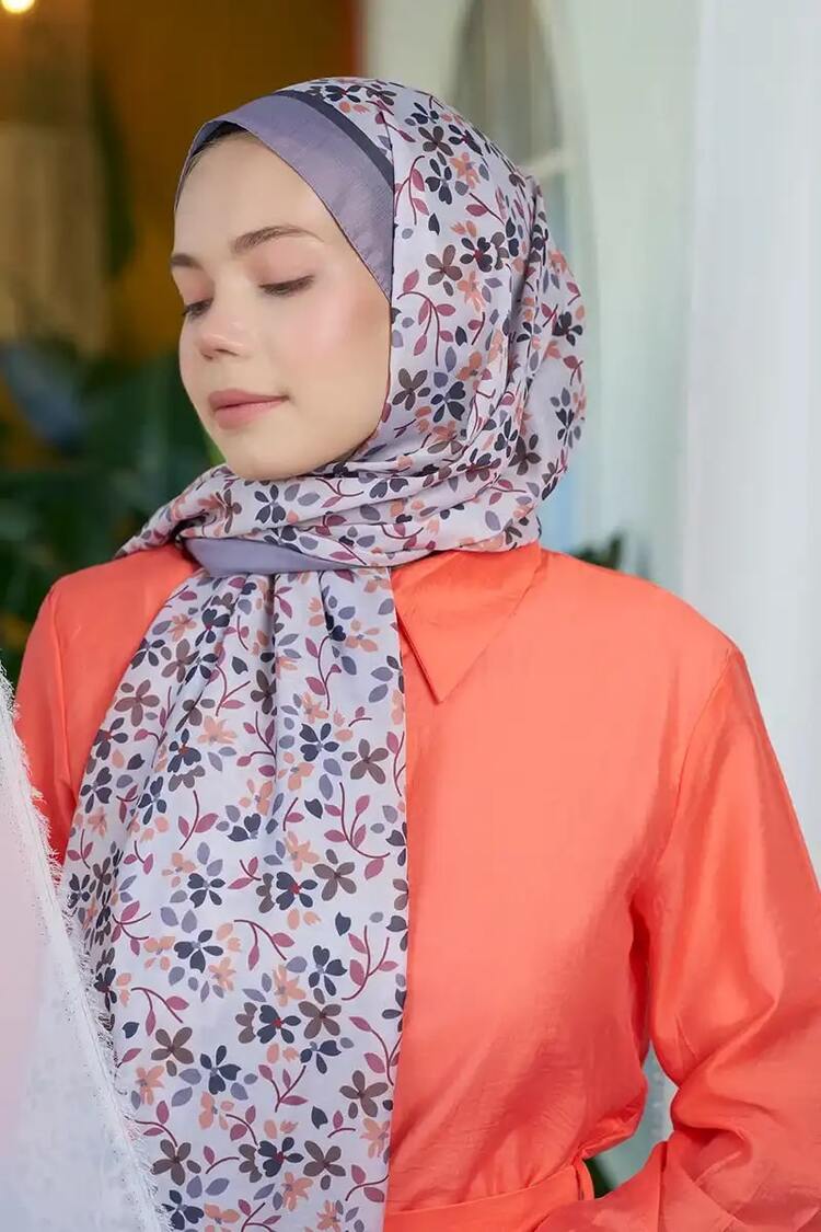 Madame Polo - Seremoni Koleksiyonu Sara Desen Şal - Gri