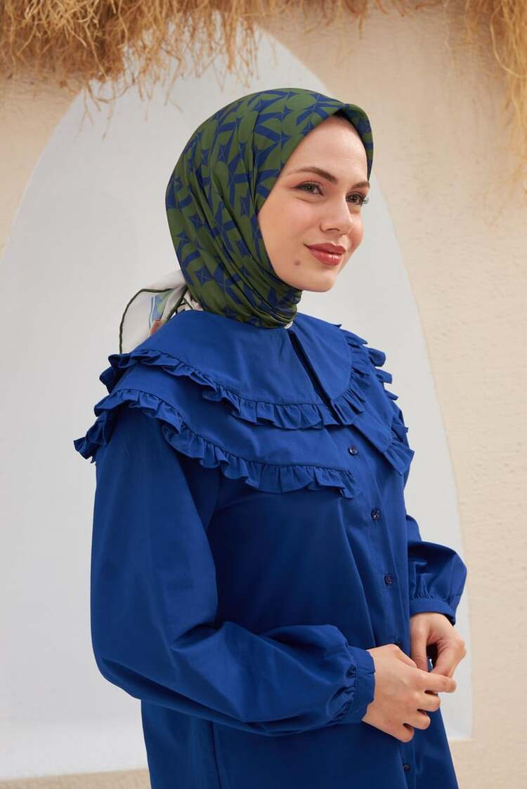 İpekhan Eva Desen Eşarp 1132 - Haki 08
