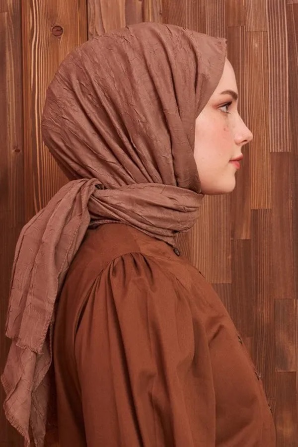 Madame Polo - Bambu Kraş Şal - Brownie