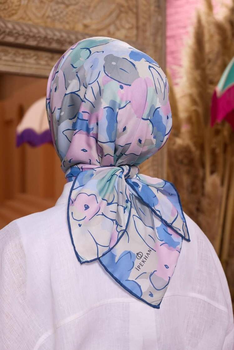 İpekhan Marrakech Koleksiyon Soft Eşarp 1209 - Mavi Lila 12