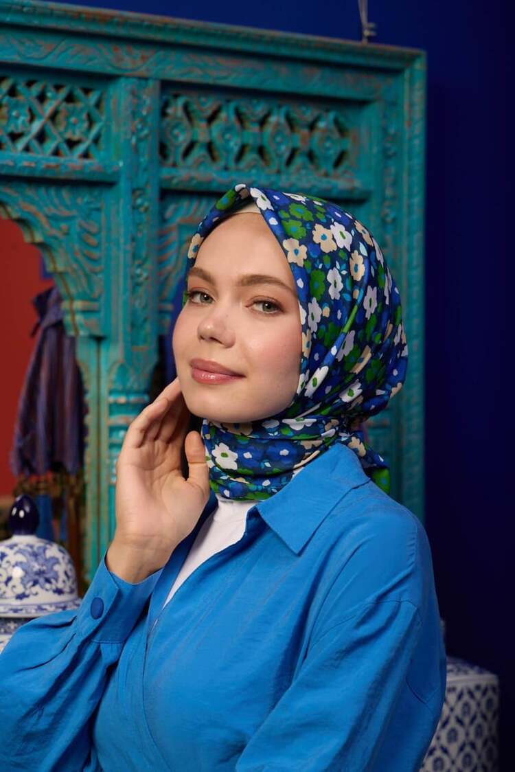 İpekhan Marrakech Koleksiyon Soft Eşarp 1192 - 07 Yeşil/somon