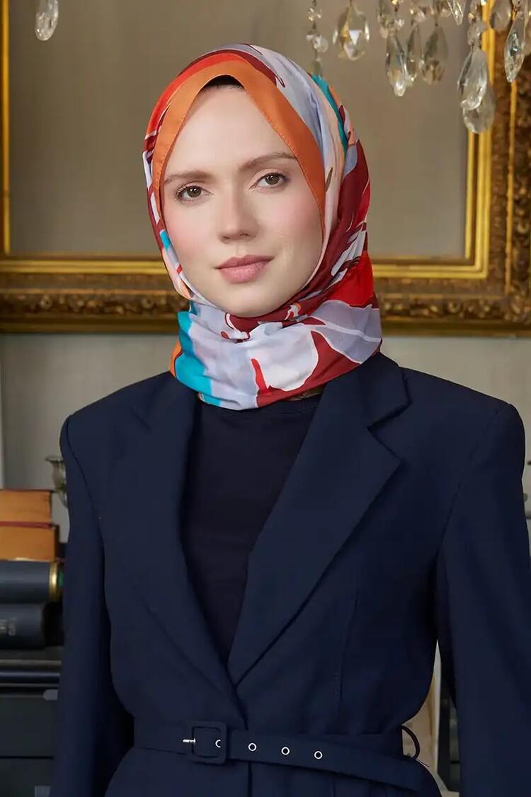 Madame Polo - Seremoni Koleksiyonu Pure Desen Şal - Şeftali