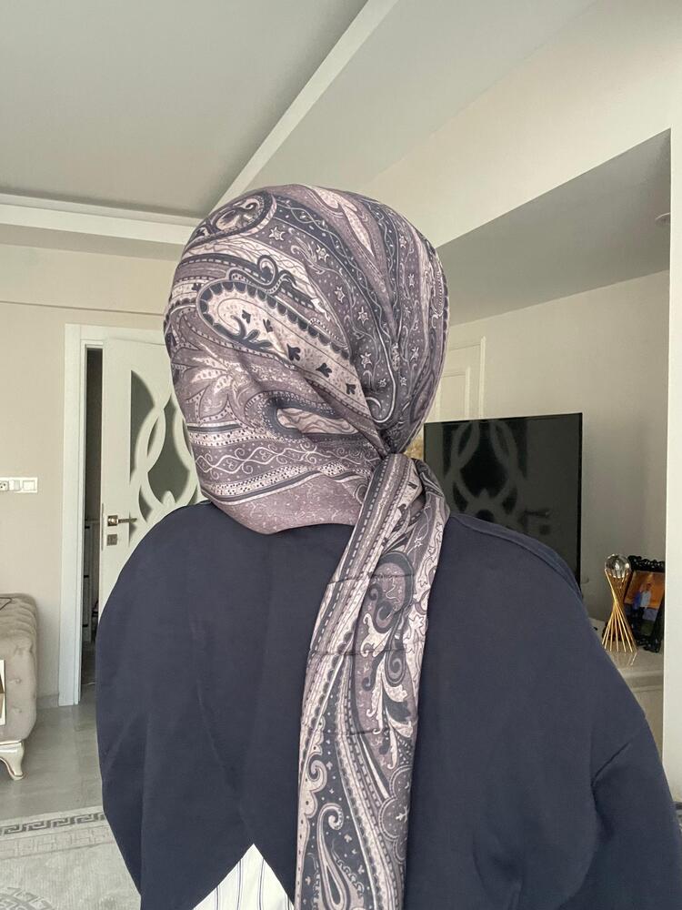 Luvensara Desenli Ipek Şal Pd1 - Füme