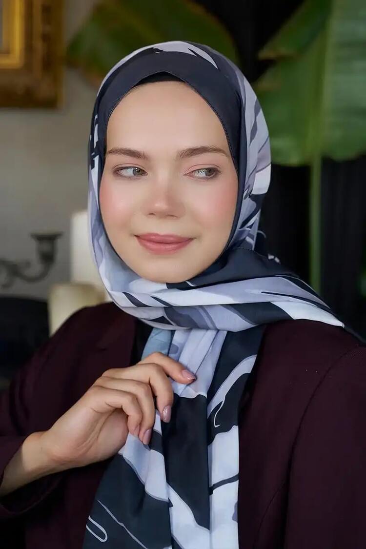 Madame Polo - Seremoni Koleksiyonu Pure Desen Şal - Siyah