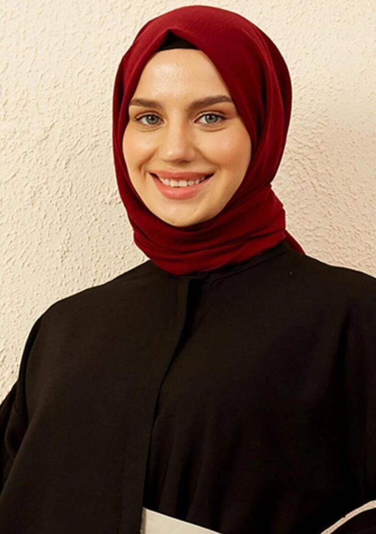 Madame Polo Luxury Pamuk Kraş Şal - Vişne Çürüğü