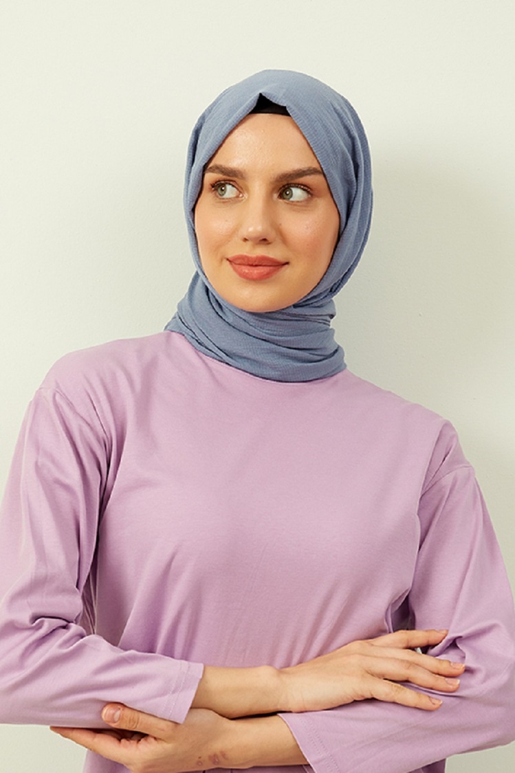 Madame Polo Mio Cazz Şal - Mavi