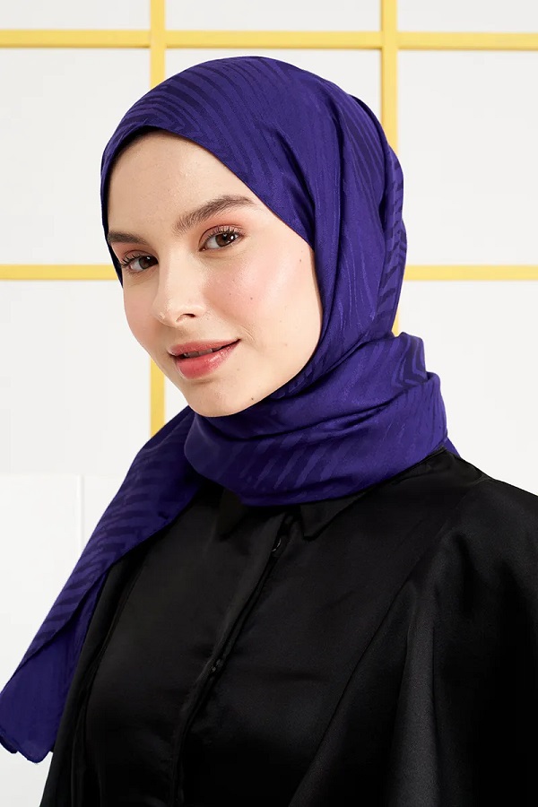 Madame Polo İpeksi Jakar Italyan Şal Zikzak Desen - Mor