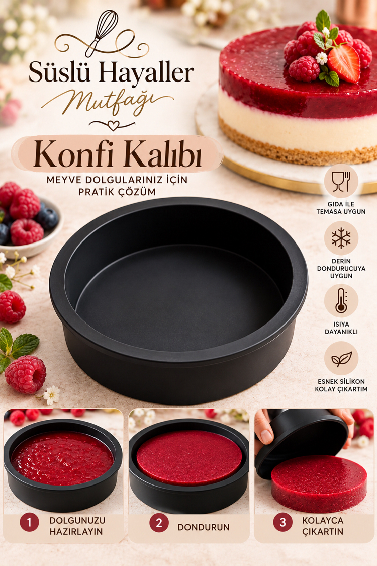 15 cm konfi kalıbı ithal ürün