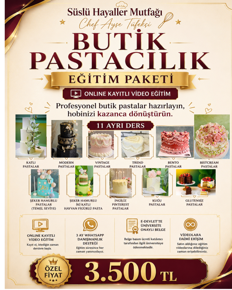 BUTIK PASTACININ BAŞUCU REHBERI KITABI & ONLİNE DERSLER