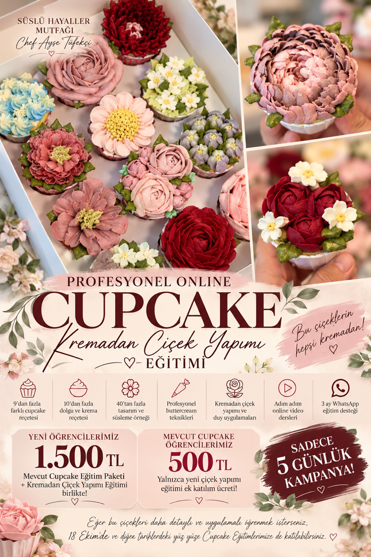 Online cupcake eğitimi kampanya Eski öğrenciler için