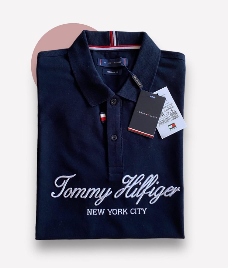Tommy Hilfiger İmza Serisi Lacivert Polo Yaka T-shirt