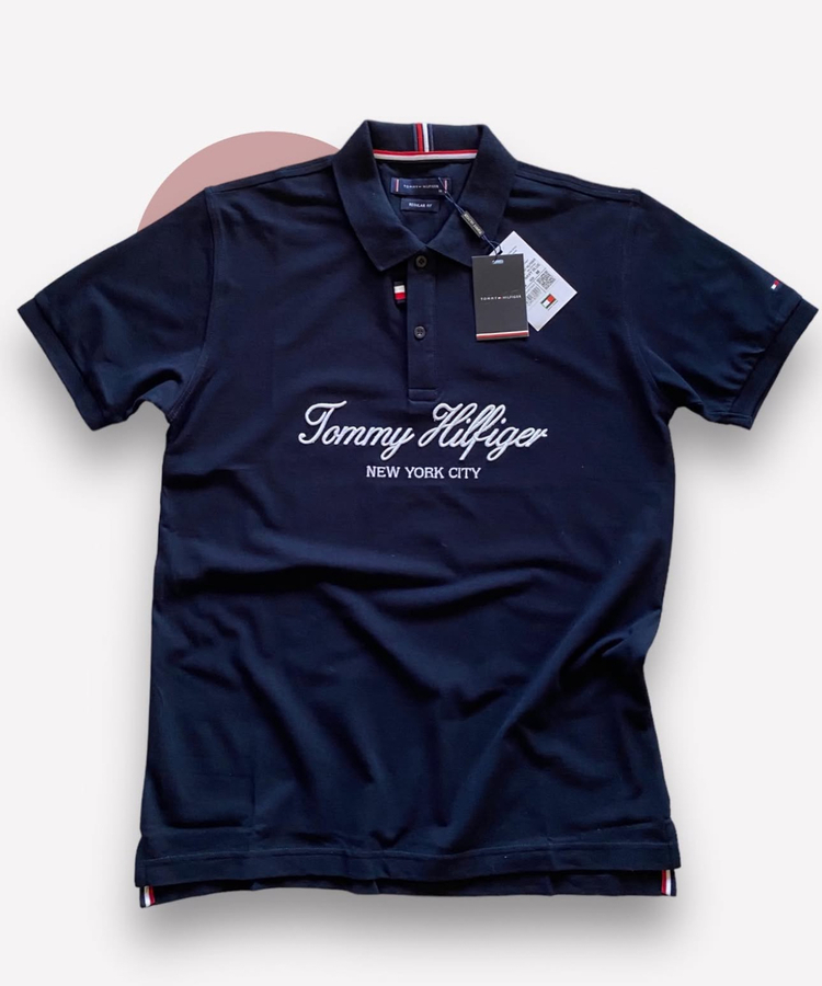 Tommy Hilfiger İmza Serisi Lacivert Polo Yaka T-shirt