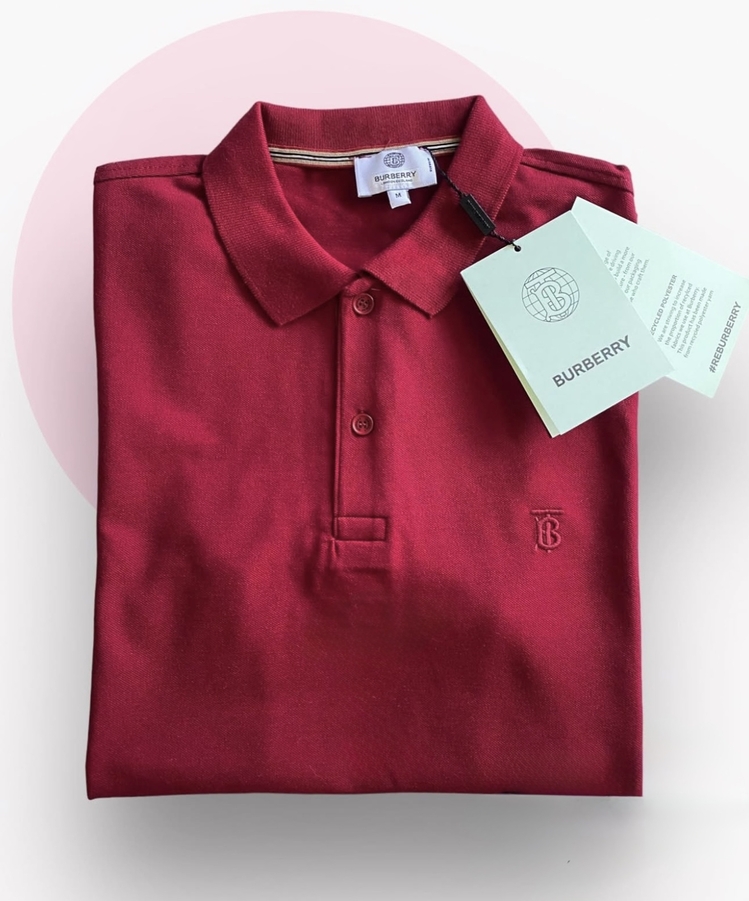 Burberry TB Bordo Polo Yaka T-shirt