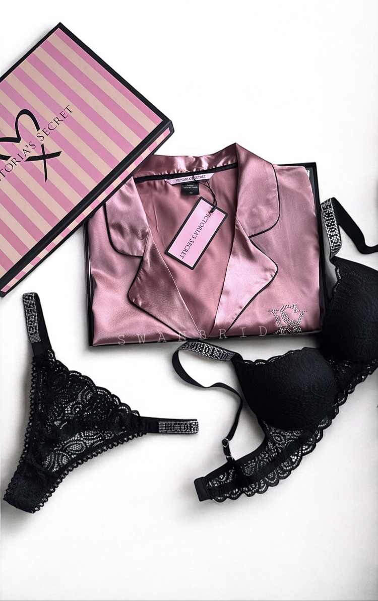 Gül Kurusu / Victoria’s Secret Uzun kol Pijama Saten Pijama Seti