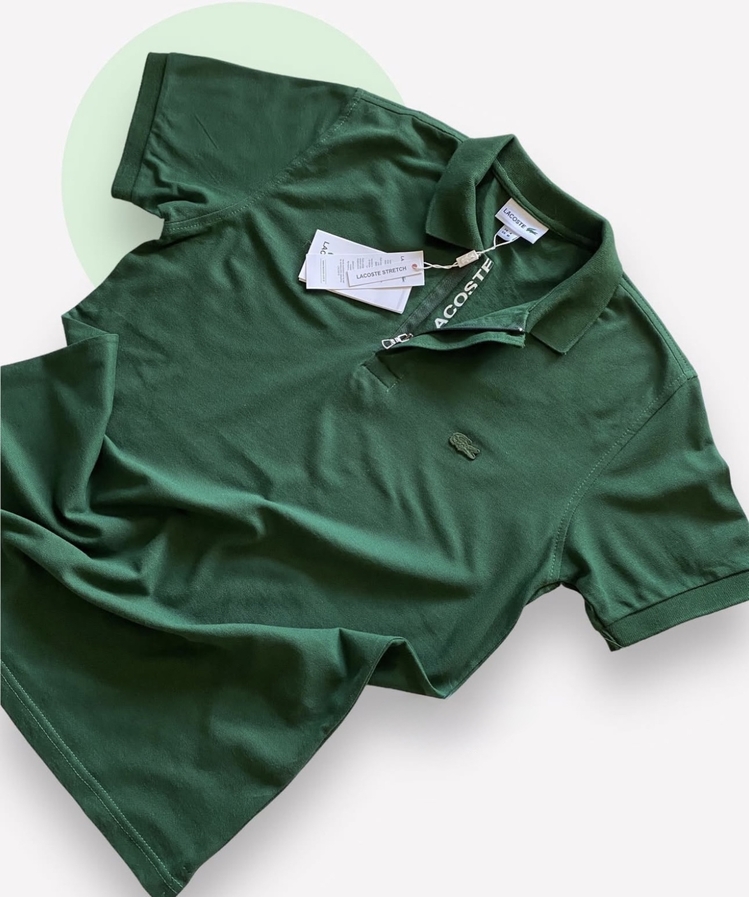 Lacoste Fermuarlı Dark Green Polo Yaka T-shirt