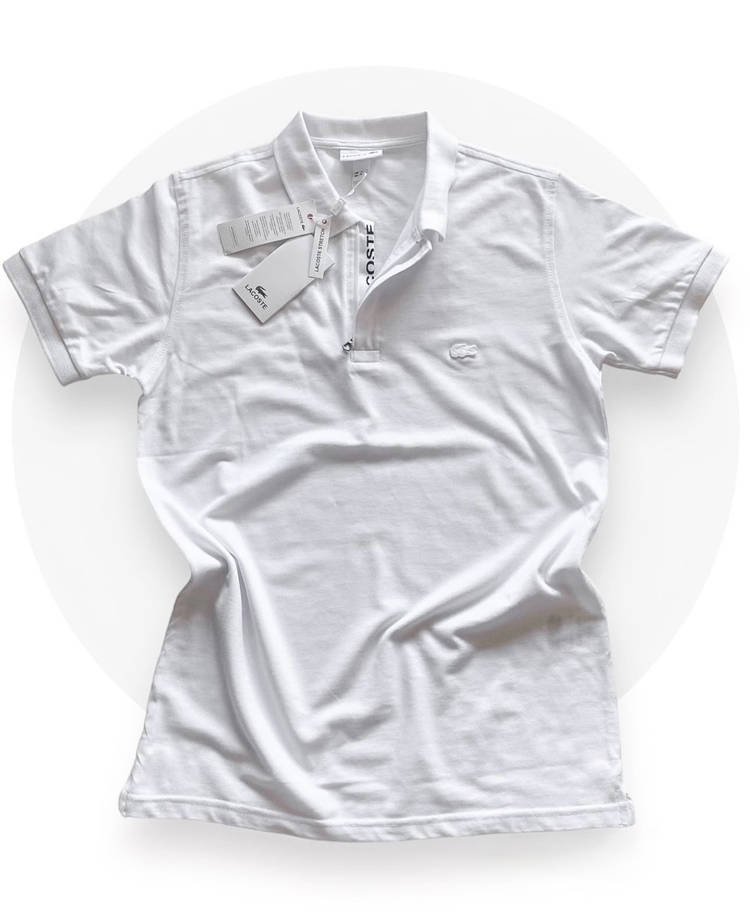 Lacoste Fermuarlı Beyaz Polo Yaka T-shirt