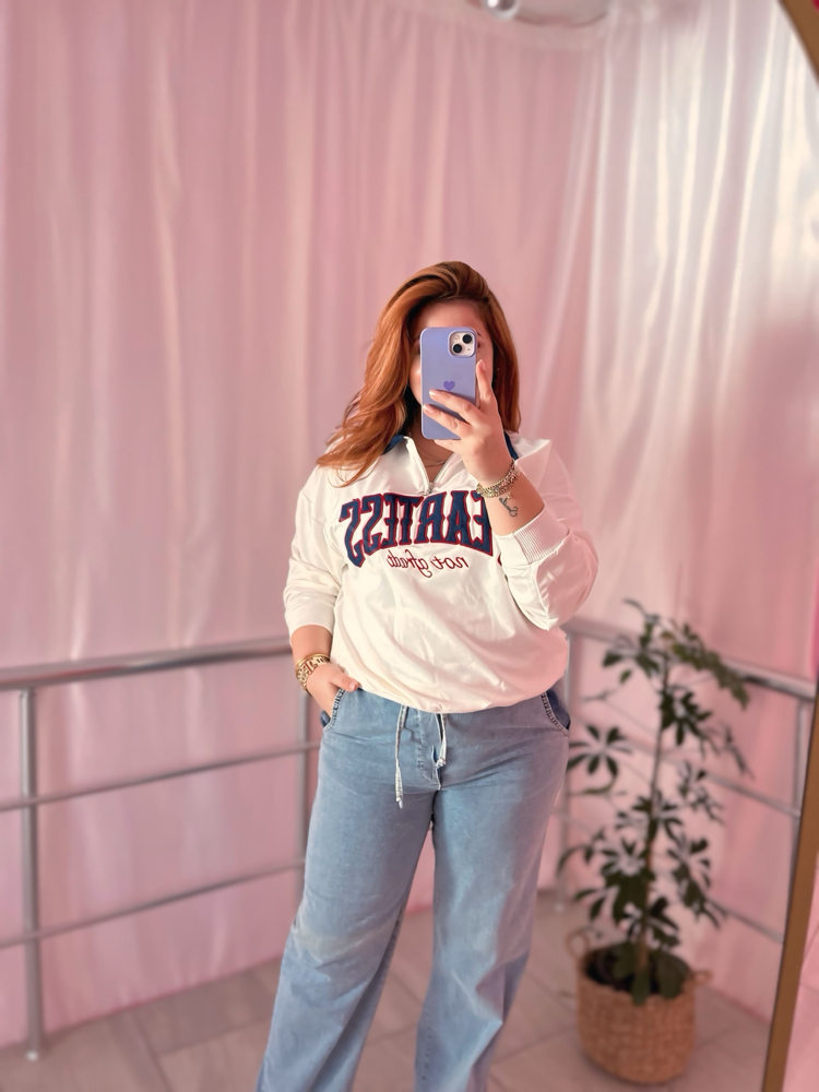 Yaka detaylı fermuarlı sweat 