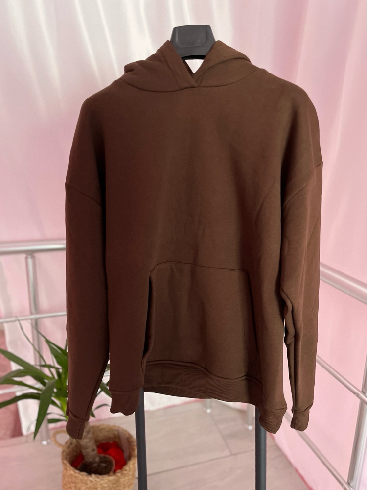 Kahverengi kapüşonlu sweat