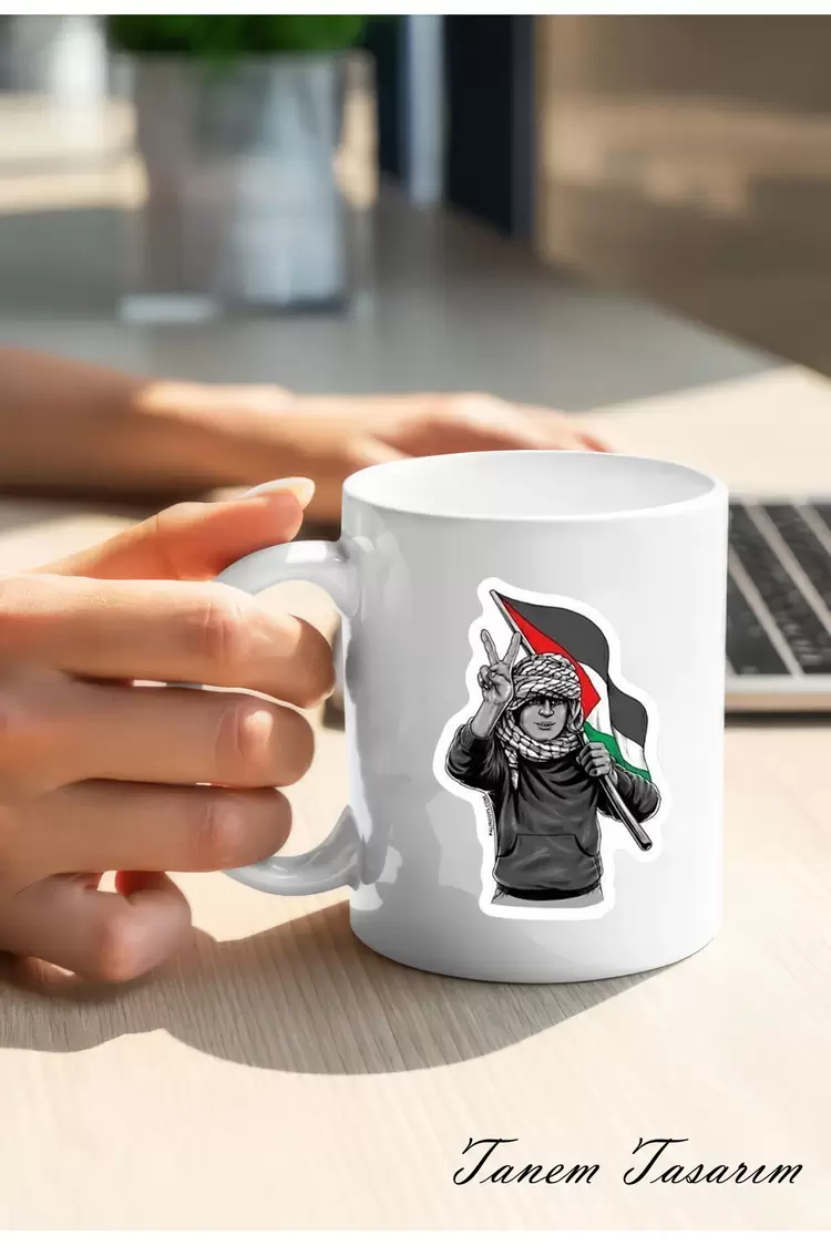 Filistin Tasarımlı Baskılı Kupa Bardak , Gazze Kupa Bardak , Kudüs Kupa Bardağı Klasik
