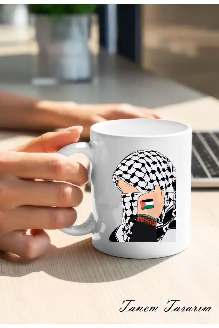 Filistin Tasarımlı Baskılı Kupa Bardak, Gazze Kupa Bardak, Kudüs Kupa Bardağı Klasik