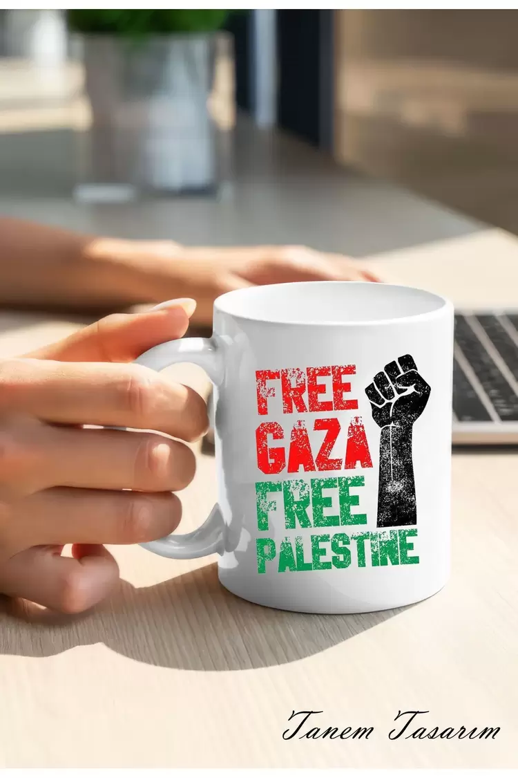 Filistin Tasarımlı Baskılı Kupa Bardak, Gazze Kupa Bardak, Kudüs Kupa Bardağı Klasik