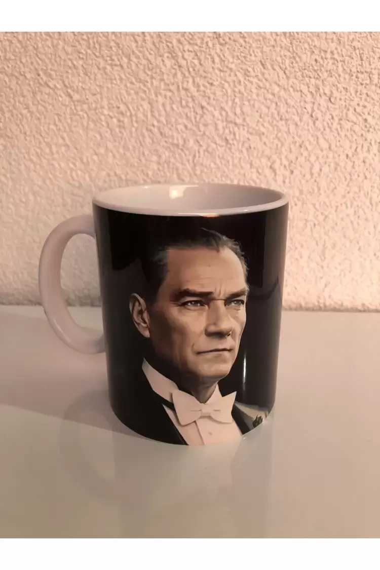 Atatürk "Türkiye Cumhuriyeti ilelebet payidar kalacaktır." Siyah Baskılı Özel Tasarım Kup