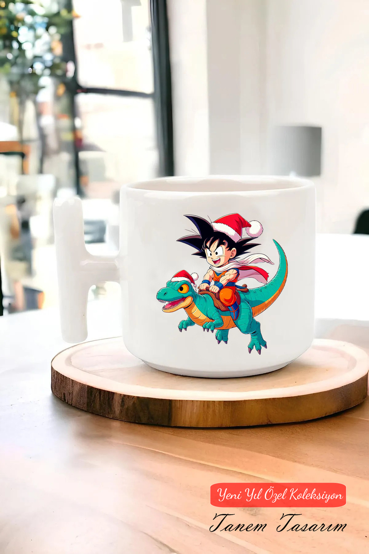 Yeni Yıl Yılbaşı Noel Tasarımlı T Kulp Seramik Kupa