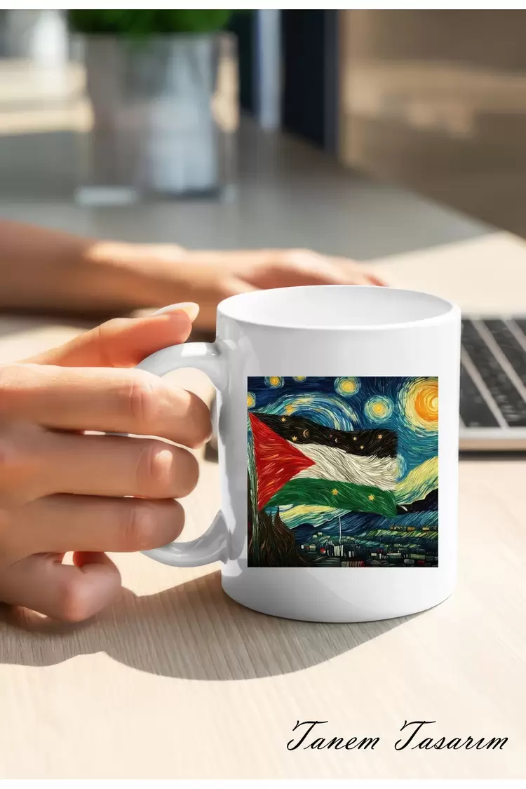 Filistin Tasarımlı Baskılı Kupa Bardak, Gazze Kupa Bardak, Kudüs Kupa Bardağı Klasik