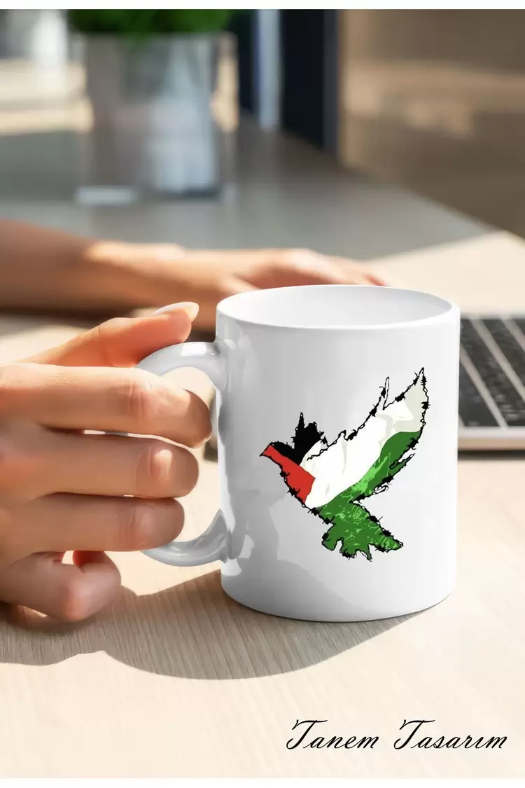 Filistin Tasarımlı Baskılı Kupa Bardak, Gazze Kupa Bardak, Kudüs Kupa Bardağı Klasik