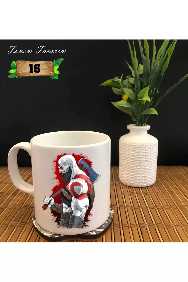Kratos God of War - Beyaz Kupa