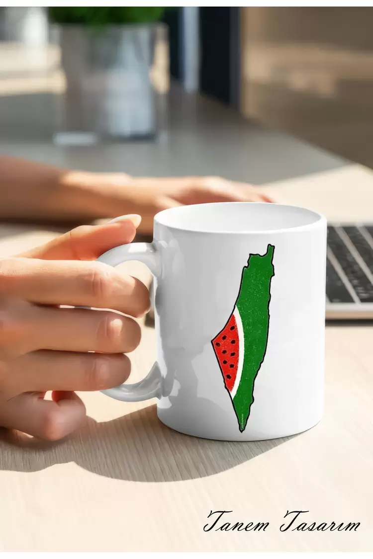  Filistin Tasarımlı Baskılı Kupa Bardak , Gazze Kupa Bardak , Kudüs Kupa Bardağı Klasik